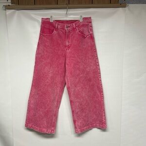 GAP High Rise Stride Ankle Jeans in Bright Pink